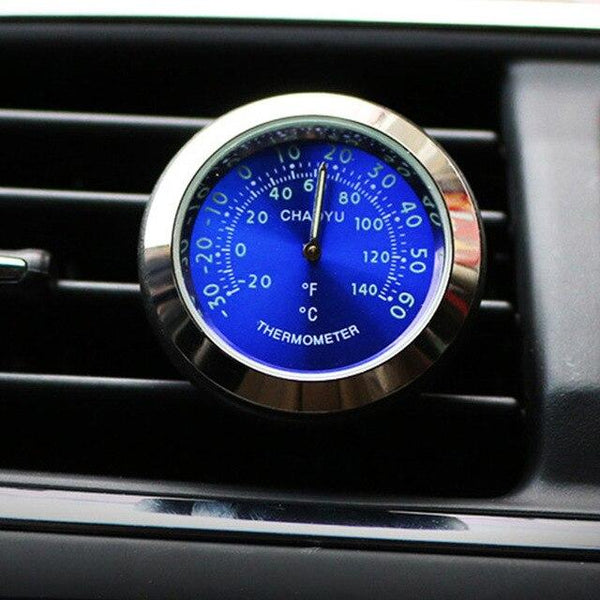 Car Thermometer Time Clock Ornaments With Luminous Auto Digital Watch A/C Air Outlet Vent Clip Air Freshener Car Accessories
