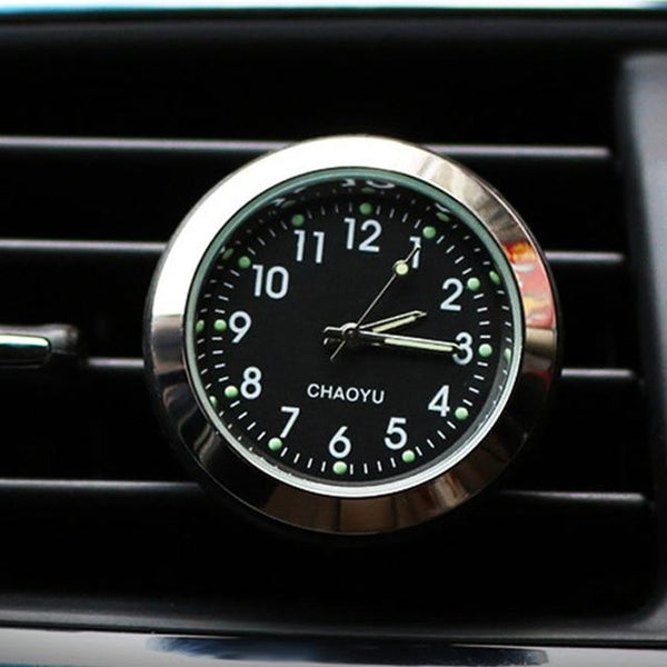 Car Thermometer Time Clock Ornaments With Luminous Auto Digital Watch A/C Air Outlet Vent Clip Air Freshener Car Accessories