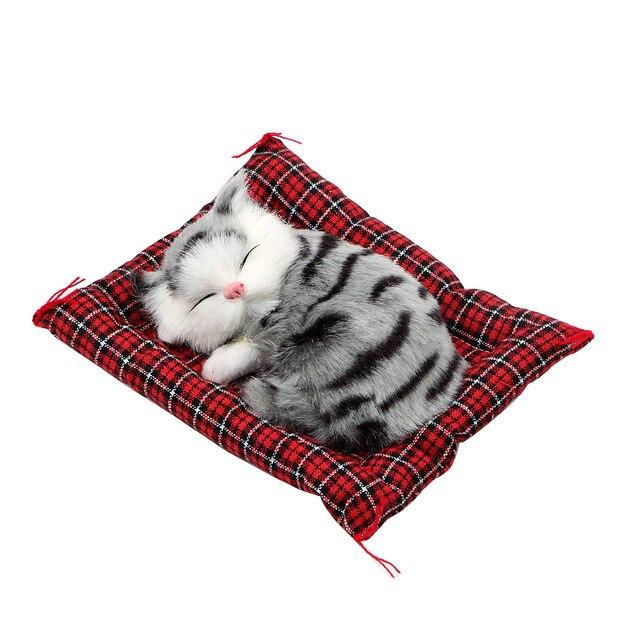 Car Ornaments Cute Simulation Sleeping Cats Dashboard Decoration Lovely Plush Kittens Doll Toy Car-styling Interior Accessories