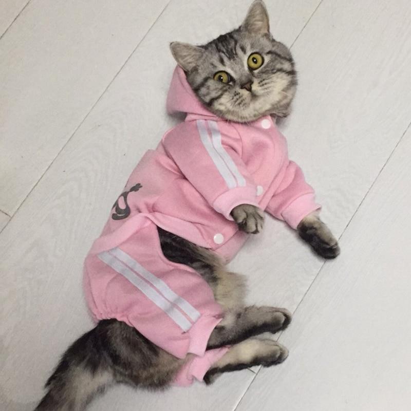 Fashion Cat Clothes For Cats Winter Warm Cozy Cat Clothing For Pets Kitten Outfit Kedi Gatto Hooded Coat Jumpsuit Pets Products