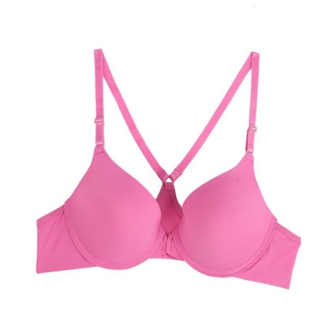 Sexy Push Up Seamless Underwire Bra Women Front Closure Lace  Bra Lingerie Bralette Underwear