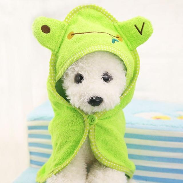 Cute Dog Towel Microfiber Drying Pet Bath Towel Super Absorbent Dog Bathrobe Puppy Cat Cartoon Grooming Bath Towel with Hoodies