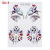 3D Face Body Temporary Tattoo Stickers Set Glitter Acrylic Self-Adhesive Face Jewels Gems Body Eyes Chest Decor Beauty Makeup