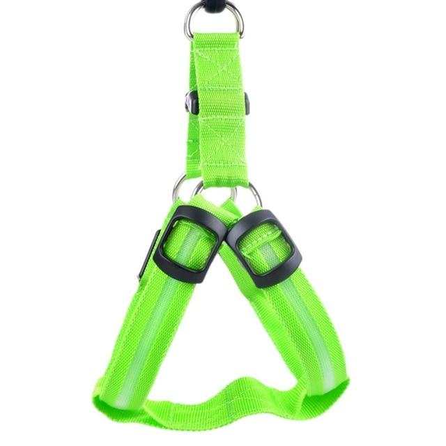 Pet Dog LED Glowing Harnesses Battery Operated Light Chest Strap Puppy Dog Fashion Glow Nylon Harnesses Outdoor Walking Supplies