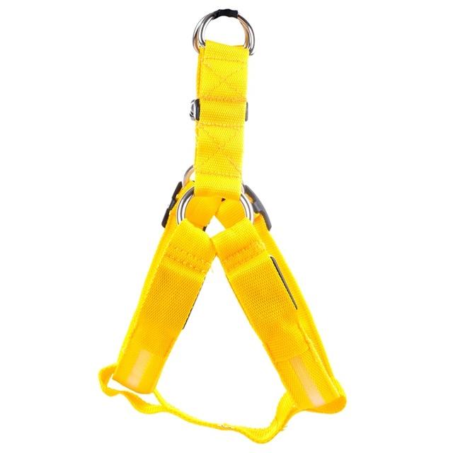 Pet Dog LED Glowing Harnesses Battery Operated Light Chest Strap Puppy Dog Fashion Glow Nylon Harnesses Outdoor Walking Supplies