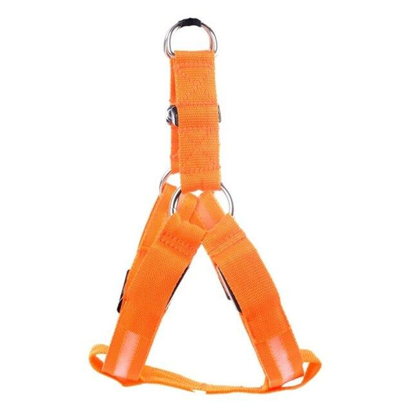 Pet Dog LED Glowing Harnesses Battery Operated Light Chest Strap Puppy Dog Fashion Glow Nylon Harnesses Outdoor Walking Supplies