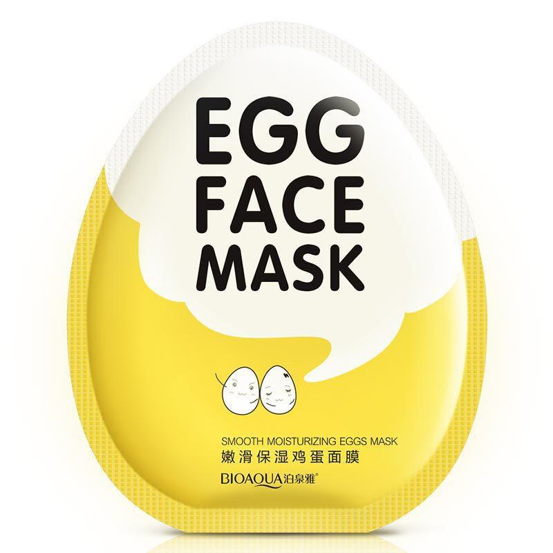 BIOAQUA Egg Facial Mask Smooth Moisturizing Face Mask Oil Control Shrink Pores Whitening Brighten Mask Skin Care