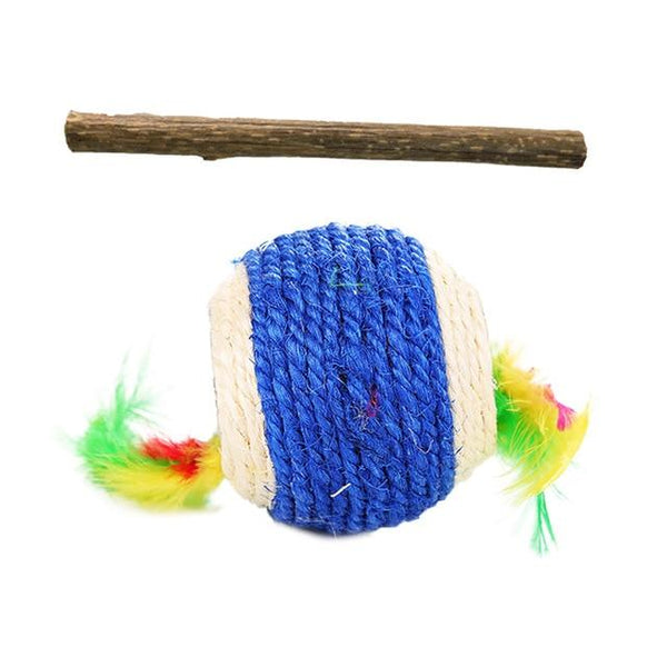 Natural Sisal Ball Cat Scratching Posts Toys Ball Mouse Catnip Actinidia Cat Toys Interactive Feather Toys Pet Cats Products