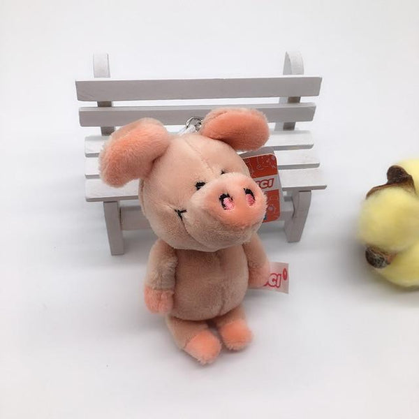 1PC 10cm NICI Jungle Brother Plush Keychains Toys Stuffed Tiger Elephant Plush Animals Phone Key Chain Bag Couple Pendant Doll