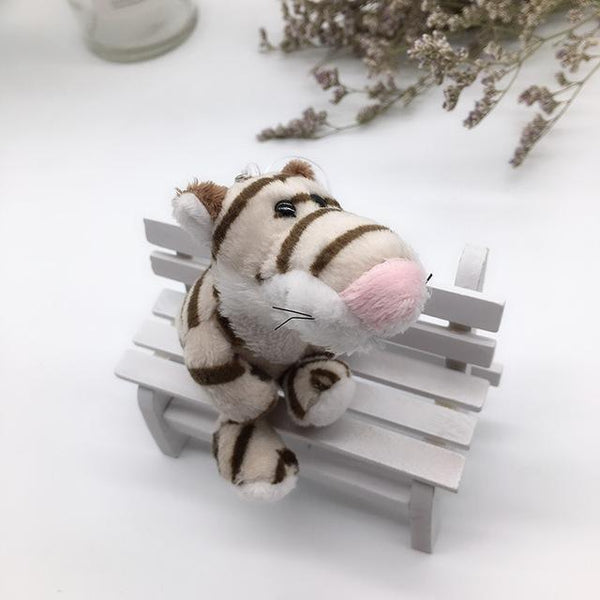 1PC 10cm NICI Jungle Brother Plush Keychains Toys Stuffed Tiger Elephant Plush Animals Phone Key Chain Bag Couple Pendant Doll