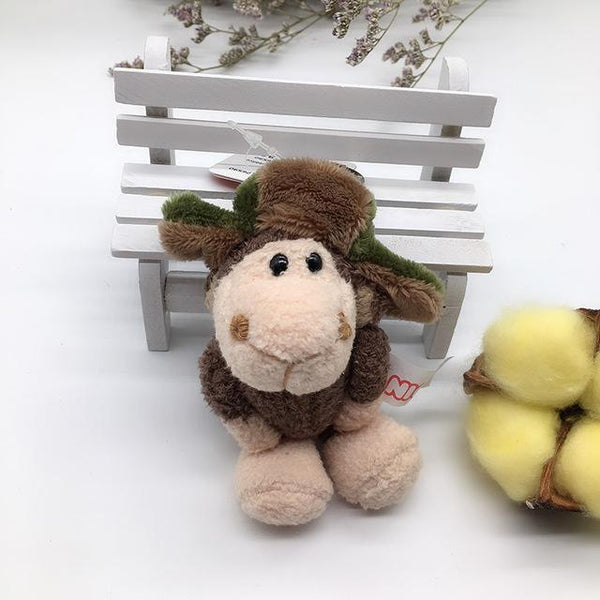 1PC 10cm NICI Jungle Brother Plush Keychains Toys Stuffed Tiger Elephant Plush Animals Phone Key Chain Bag Couple Pendant Doll