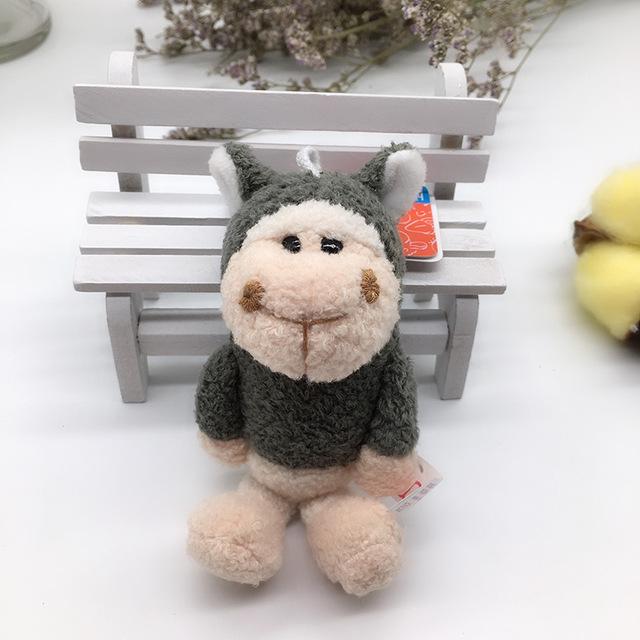 1PC 10cm NICI Jungle Brother Plush Keychains Toys Stuffed Tiger Elephant Plush Animals Phone Key Chain Bag Couple Pendant Doll