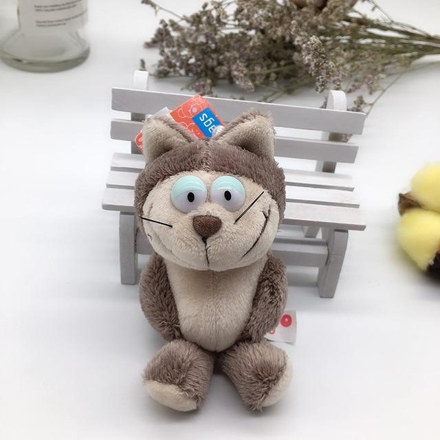 1PC 10cm NICI Jungle Brother Plush Keychains Toys Stuffed Tiger Elephant Plush Animals Phone Key Chain Bag Couple Pendant Doll