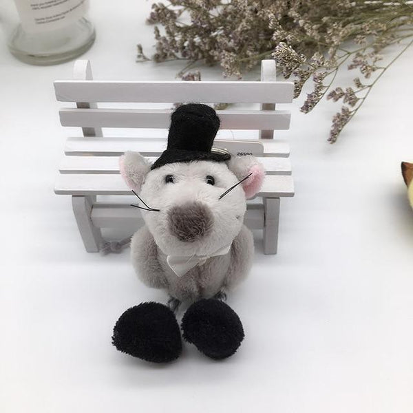 1PC 10cm NICI Jungle Brother Plush Keychains Toys Stuffed Tiger Elephant Plush Animals Phone Key Chain Bag Couple Pendant Doll