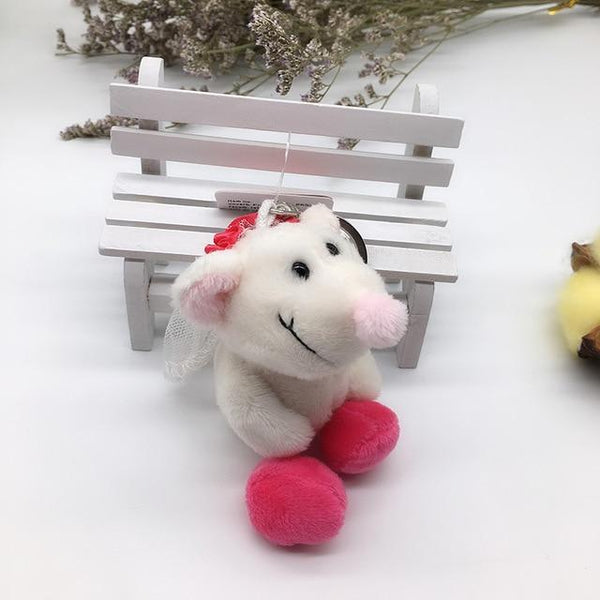 1PC 10cm NICI Jungle Brother Plush Keychains Toys Stuffed Tiger Elephant Plush Animals Phone Key Chain Bag Couple Pendant Doll