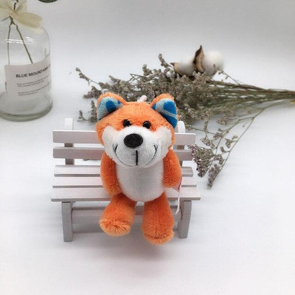 1PC 10cm NICI Jungle Brother Plush Keychains Toys Stuffed Tiger Elephant Plush Animals Phone Key Chain Bag Couple Pendant Doll