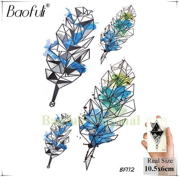 BAOFULI Women Galaxy Planets Temporary Tattoo Black Flower Feather Waterproof Fake Tatoos Body Art Arm Sleeve Tattoo Stickers