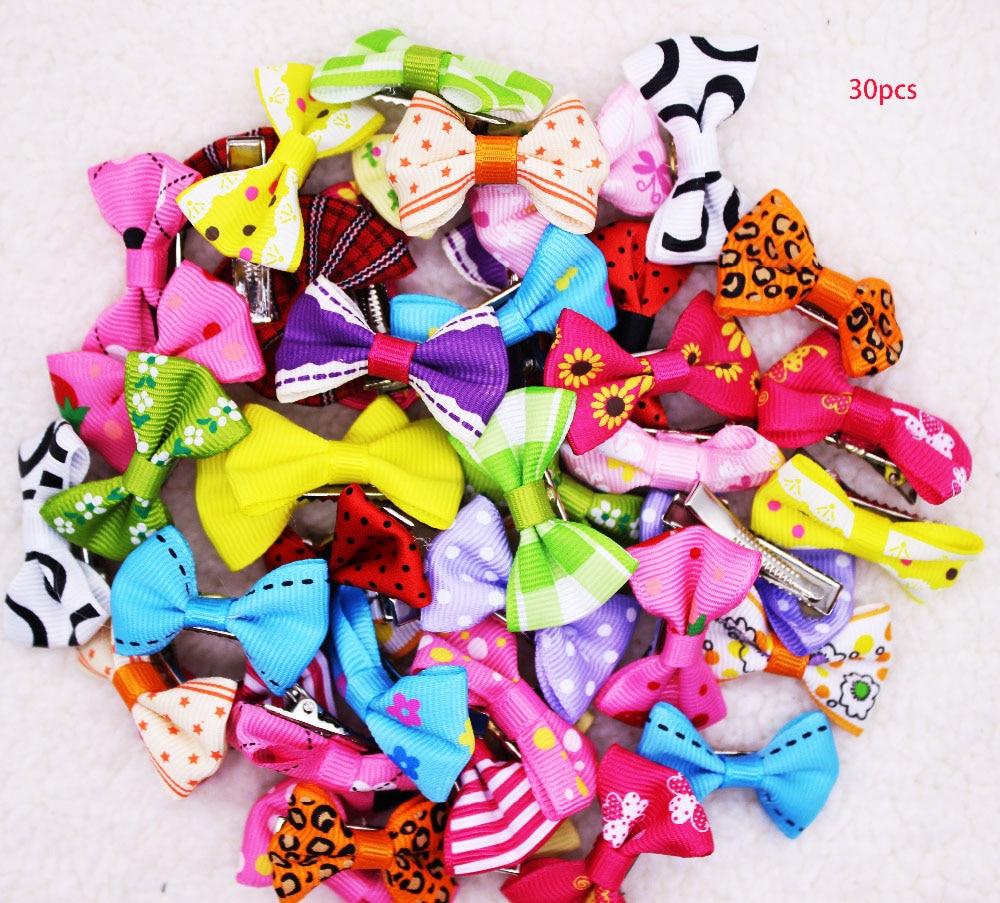 10/20/30pcs New 20 Styles Pet Dog Grooming Accessories Products Hand-made Small Dog Hair Bows Cat Hair Clips Boutique Wholesale
