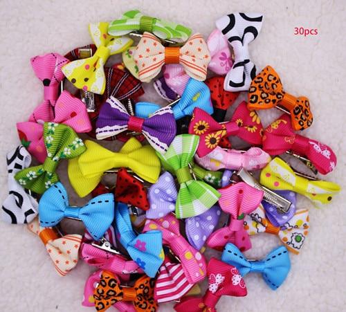 10/20/30pcs New 20 Styles Pet Dog Grooming Accessories Products Hand-made Small Dog Hair Bows Cat Hair Clips Boutique Wholesale