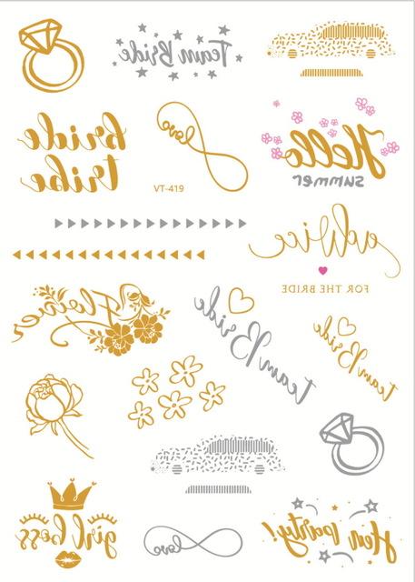 1Sheet Gold silver Face Tattoo Waterproof Bronzing Freckles Make Up Body Art Flash tattoo Sticker eye decals Bride tribe party