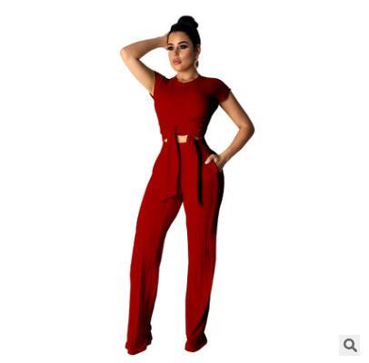 Women bandage o-neck long sleeve crop top full pants tracksuits two pieces set for women tops pants 2 piece set women's suit