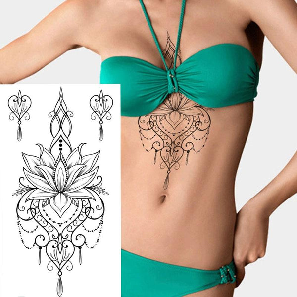 1pcs New Metallic Gold Silver Body Art Temporary Tattoo Sexy Non-Toxic Flash Tattoos Sticker For Women tattoo