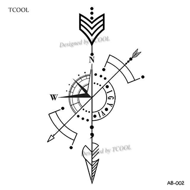 HXMAN Flower Arrow Temporary Tattoo Sticker Tattoos for Women Sexy Body Art Waterproof Men Hand Fake Tatoo 9.8X6cm AB-005