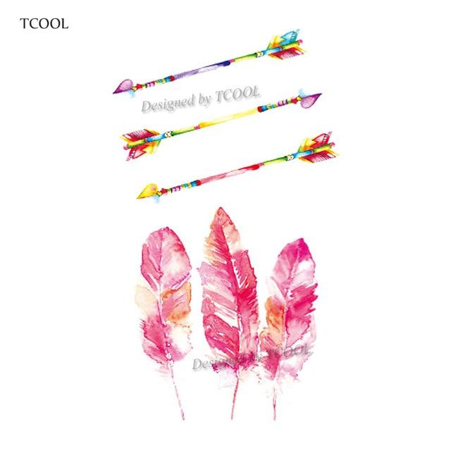 HXMAN Flower Arrow Temporary Tattoo Sticker Tattoos for Women Sexy Body Art Waterproof Men Hand Fake Tatoo 9.8X6cm AB-005