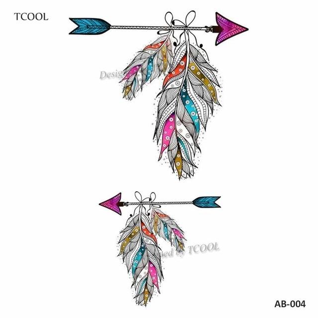 HXMAN Flower Arrow Temporary Tattoo Sticker Tattoos for Women Sexy Body Art Waterproof Men Hand Fake Tatoo 9.8X6cm AB-005