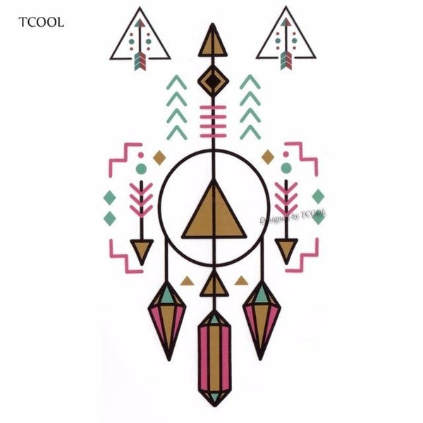 HXMAN Flower Arrow Temporary Tattoo Sticker Tattoos for Women Sexy Body Art Waterproof Men Hand Fake Tatoo 9.8X6cm AB-005