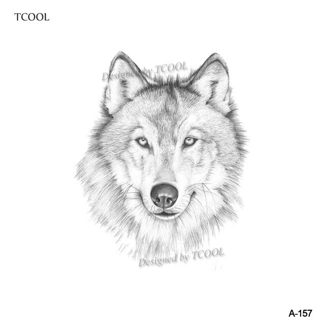 HXMAN Wolf Temporary Tattoo Stickers Waterproof Women Fake Hand Animal Tattoos Adult Men Body Art 9.8X6cm A-085