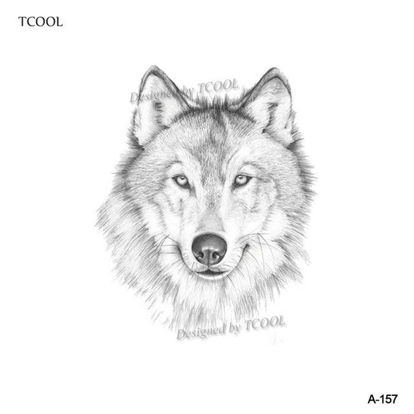 HXMAN Wolf Temporary Tattoo Stickers Waterproof Women Fake Hand Animal Tattoos Adult Men Body Art 9.8X6cm A-085
