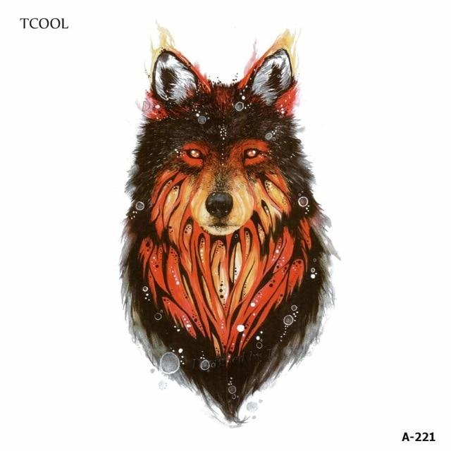 HXMAN Wolf Temporary Tattoo Stickers Waterproof Women Fake Hand Animal Tattoos Adult Men Body Art 9.8X6cm A-085