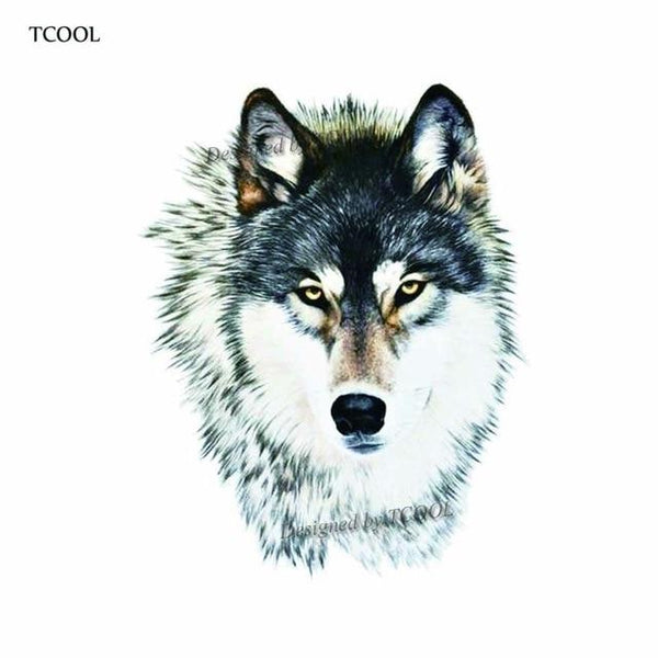 HXMAN Wolf Temporary Tattoo Stickers Waterproof Women Fake Hand Animal Tattoos Adult Men Body Art 9.8X6cm A-085