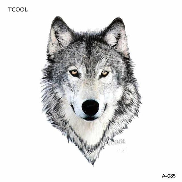HXMAN Wolf Temporary Tattoo Stickers Waterproof Women Fake Hand Animal Tattoos Adult Men Body Art 9.8X6cm A-085