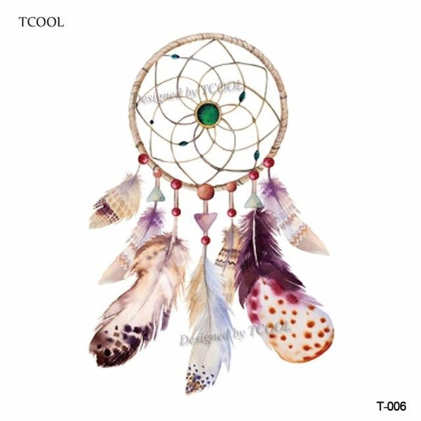 HXMAN Dreamcatcher Temporary Fake Tattoo Body Art Sticker Waterproof Women Fashion Hand Tattoo Sticker for Kids 9.8X6cm T-006