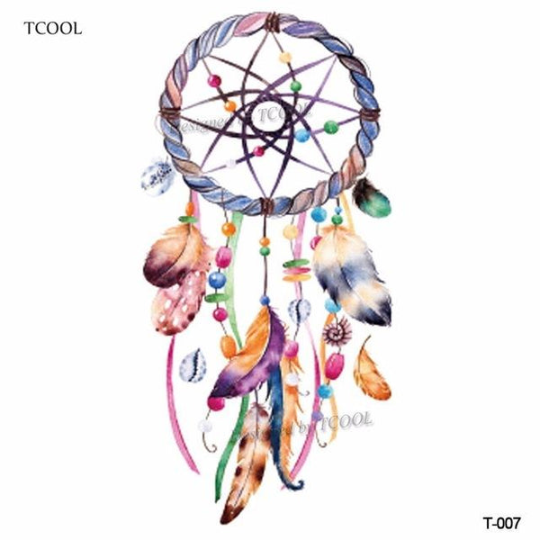 HXMAN Dreamcatcher Temporary Fake Tattoo Body Art Sticker Waterproof Women Fashion Hand Tattoo Sticker for Kids 9.8X6cm T-006