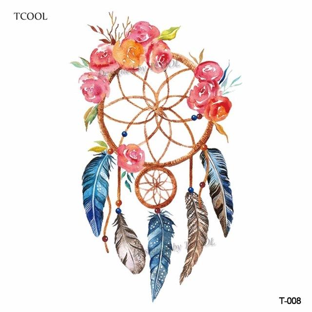 HXMAN Dreamcatcher Temporary Fake Tattoo Body Art Sticker Waterproof Women Fashion Hand Tattoo Sticker for Kids 9.8X6cm T-006