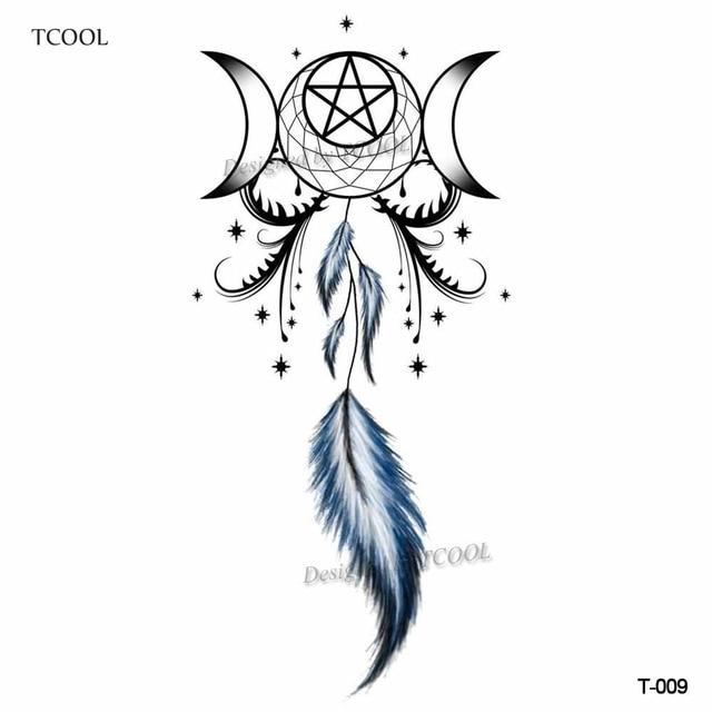 HXMAN Dreamcatcher Temporary Fake Tattoo Body Art Sticker Waterproof Women Fashion Hand Tattoo Sticker for Kids 9.8X6cm T-006