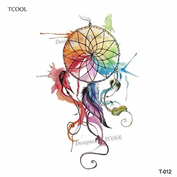 HXMAN Dreamcatcher Temporary Fake Tattoo Body Art Sticker Waterproof Women Fashion Hand Tattoo Sticker for Kids 9.8X6cm T-006
