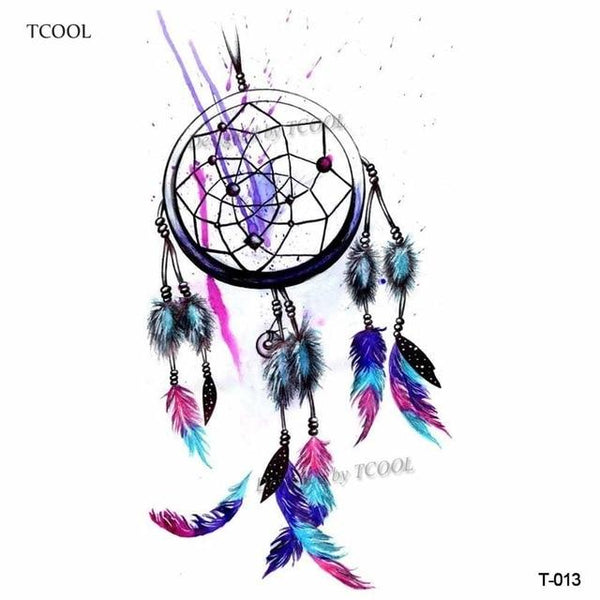 HXMAN Dreamcatcher Temporary Fake Tattoo Body Art Sticker Waterproof Women Fashion Hand Tattoo Sticker for Kids 9.8X6cm T-006