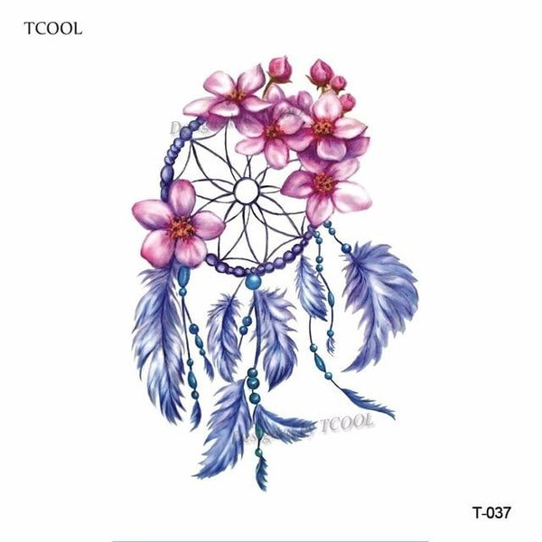 HXMAN Dreamcatcher Temporary Fake Tattoo Body Art Sticker Waterproof Women Fashion Hand Tattoo Sticker for Kids 9.8X6cm T-006
