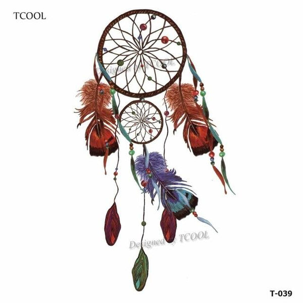 HXMAN Dreamcatcher Temporary Fake Tattoo Body Art Sticker Waterproof Women Fashion Hand Tattoo Sticker for Kids 9.8X6cm T-006
