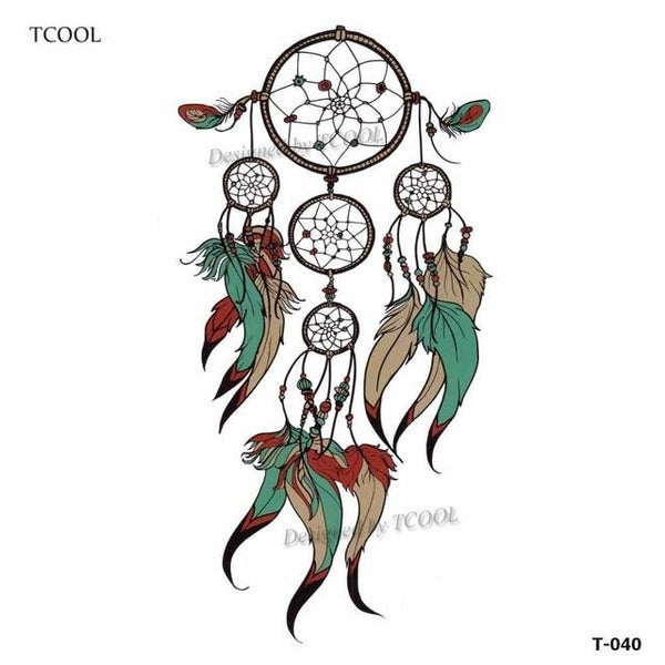 HXMAN Dreamcatcher Temporary Fake Tattoo Body Art Sticker Waterproof Women Fashion Hand Tattoo Sticker for Kids 9.8X6cm T-006
