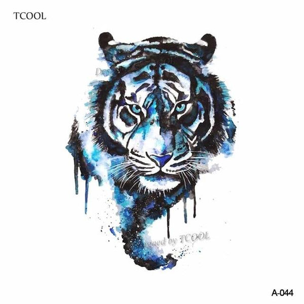 HXMAN Tiger Temporary Watercolor Tattoo Sticker Waterproof Women Fashion Fake Body Art Arm Tattoos 9.8X6cm Kids Hand Tatoo A-044