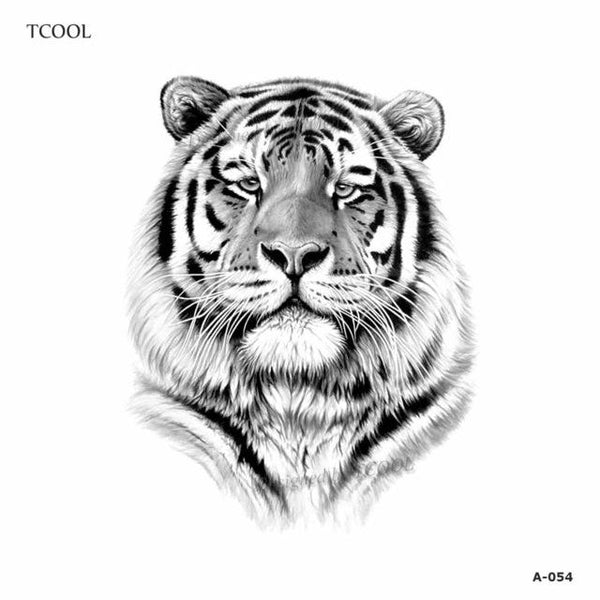 HXMAN Tiger Temporary Watercolor Tattoo Sticker Waterproof Women Fashion Fake Body Art Arm Tattoos 9.8X6cm Kids Hand Tatoo A-044