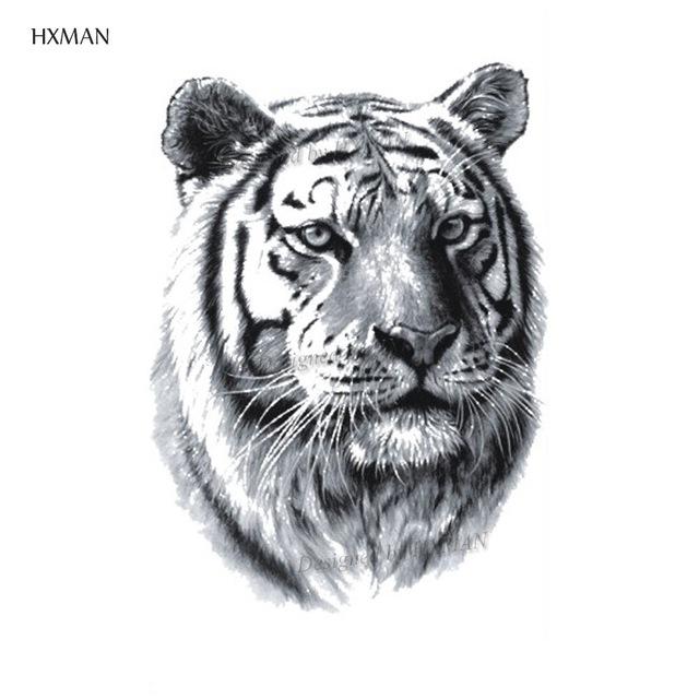 HXMAN Tiger Temporary Watercolor Tattoo Sticker Waterproof Women Fashion Fake Body Art Arm Tattoos 9.8X6cm Kids Hand Tatoo A-044