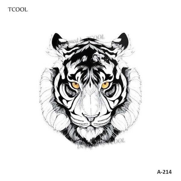 HXMAN Tiger Temporary Watercolor Tattoo Sticker Waterproof Women Fashion Fake Body Art Arm Tattoos 9.8X6cm Kids Hand Tatoo A-044