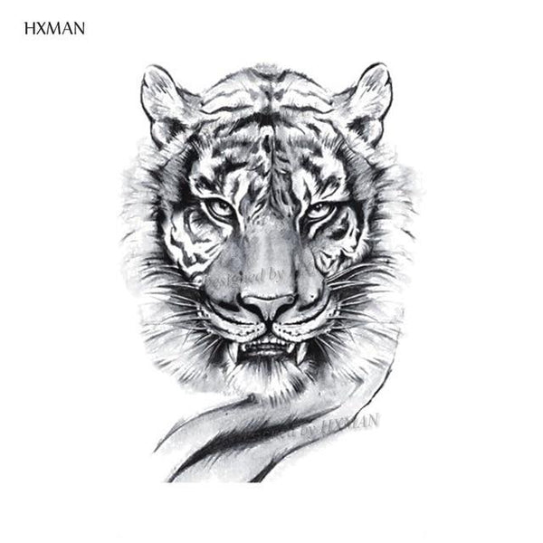 HXMAN Tiger Temporary Watercolor Tattoo Sticker Waterproof Women Fashion Fake Body Art Arm Tattoos 9.8X6cm Kids Hand Tatoo A-044
