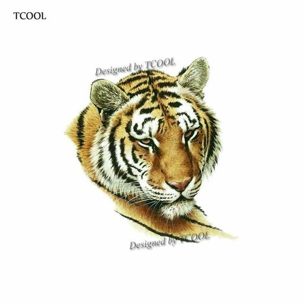 HXMAN Tiger Temporary Watercolor Tattoo Sticker Waterproof Women Fashion Fake Body Art Arm Tattoos 9.8X6cm Kids Hand Tatoo A-044